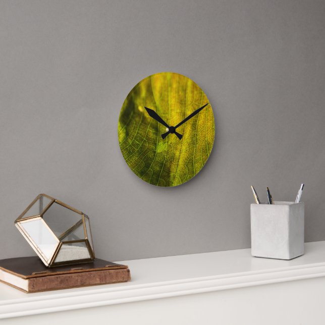 Gelb Grün Runde Wanduhr (Büro)
