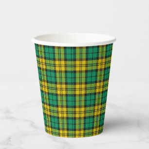 Gelb Grün Tartan Kariert Pappbecher