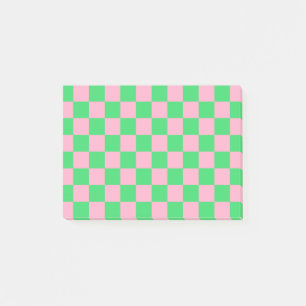 Gelb grün und rosa post-it klebezettel