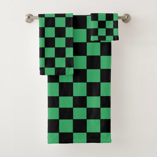 Gelb grün und schwarz badhandtuch set (Insitu)