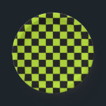 Gelb grün und schwarz pappteller<br><div class="desc">Abstrakte Digitalkunst in Schwarz und Kalkgrün in einer karierten Formation</div>