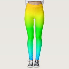 Gelb Grüne Blaue Farbverlauf Vibrante Ombre Sportl Leggings