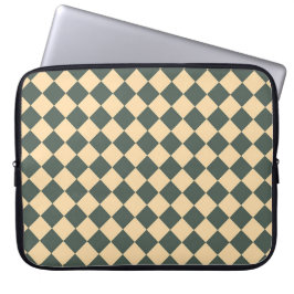 Gelb Grüne Checker-Diamant-Muster Laptopschutzhülle