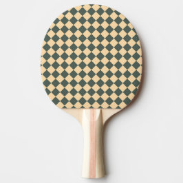 Gelb Grüne Checker-Diamant-Muster Tischtennis Schläger