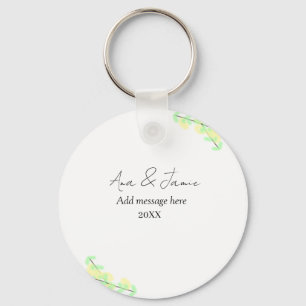 gelb grüne florale abstrakte Hochzeitspaar Name d Schlüsselanhänger
