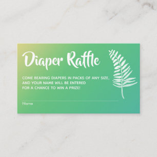 Gelb-grüne Ombre-Baby-Shower-Windel-Raffle-Karten Begleitkarte