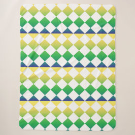 Gelb Grüne Schachbrett-Diamant-Muster Sherpadecke