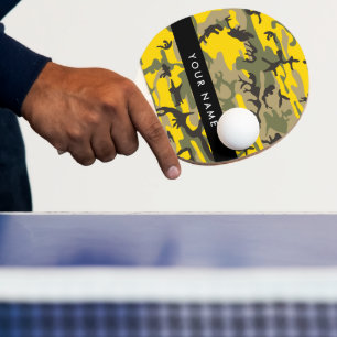 Gelb-grüne Tarnung Personalisieren Sie Ihren Namen Tischtennis Schläger