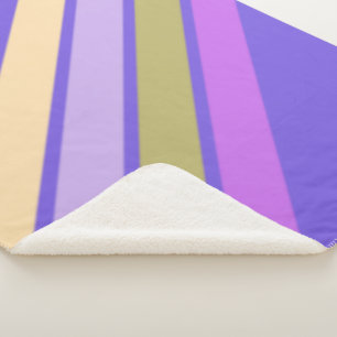 Gelb Grüne und verschiedene Violett-Töne Streifen Sherpadecke