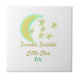 Gelb grüner Glanz Twinkle Little Star Name hinzufü Fliese