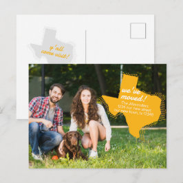 Gelb haben wir bewegt - gepunktete Texas bewegen Postkarte
