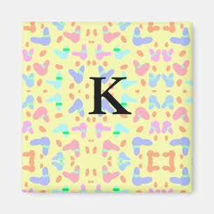 Gelb Hintergrund bunte Hasen Muster hinzufügen las Magnet