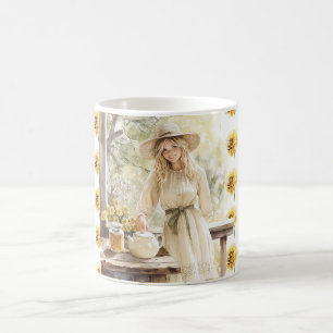 Gelb Honig Blond Weiblich Floral Kaffeetasse