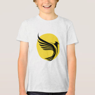 Gelb illustrierter Adler Tri-Blend Shirt