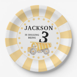 Gelb im Baugewerbe Geburtstagspapiere-Teller Pappteller