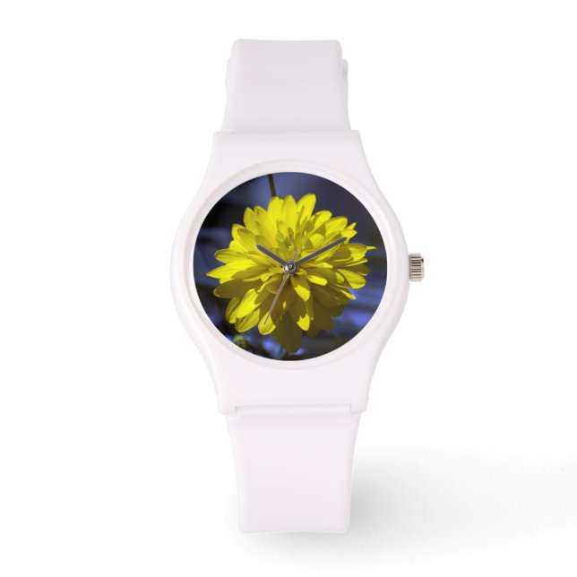 Gelb in blau armbanduhr (Vorderseite)