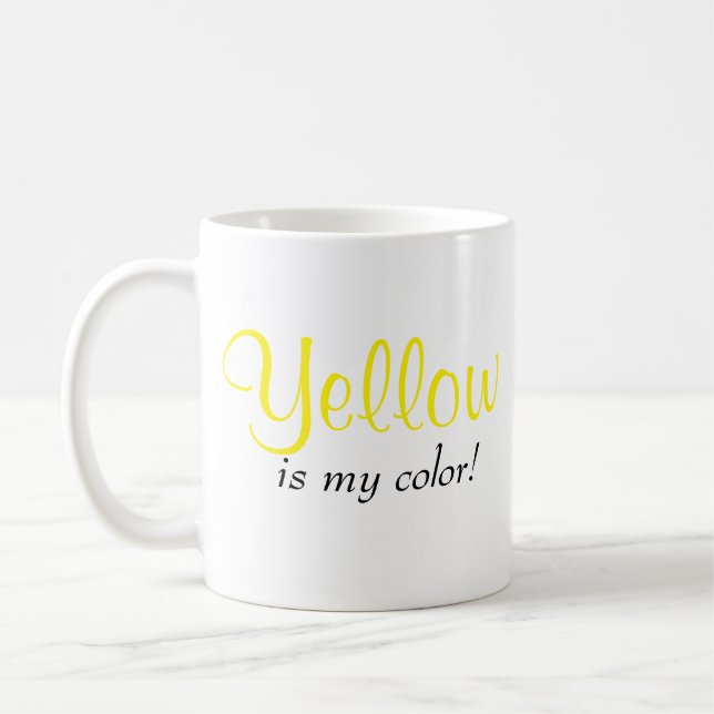 Gelb ist mein farbiges Sprichwort Kaffeetasse (Links)