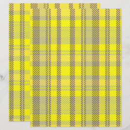 Gelb kariertes Scrapbook-Papier 2-seitige Seite