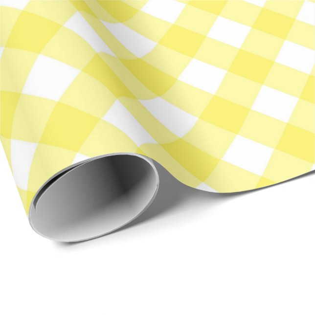 Gelb kariertes Sonnengelbe Muster Geschenkpapier (Rolleneckpunkt)