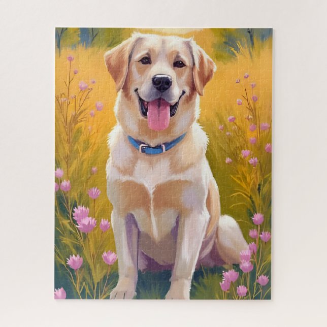Gelb Lab Malerei Labrador Retriever Hund  (Vertikal)