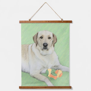 Gelb Labrador Retriever & Tennisbälle Malerei Wandteppich Mit Holzrahmen
