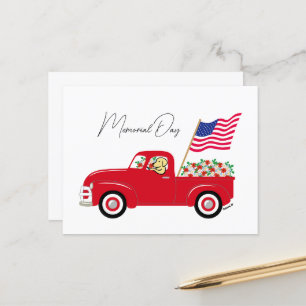 Gelb Labrador Roter LKW Memorial Day Postkarte