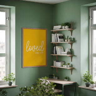 Gelb Liebesglaube Zitat Minimalistischer Stil Poster