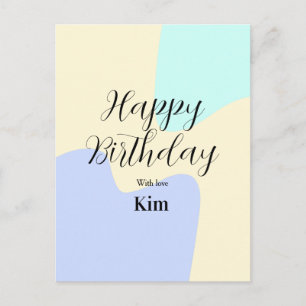 Gelb lila grün Alles Gute zum Geburtstag abstrakt Postkarte