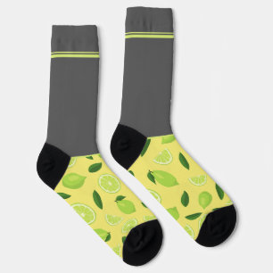 Gelb Limon auf grau, heimlich wild Socken