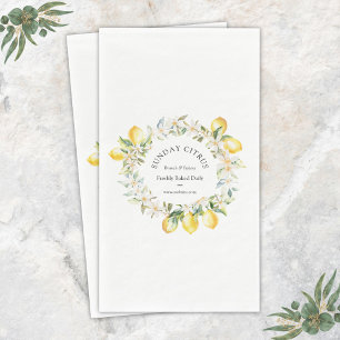Gelb-Limonen- und Weißblumen-Blumenkranz Serviette