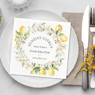 Gelb-Limonen- und Weißblumen-Blumenkranz Serviette