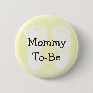 Gelb Mama-Zu-Ist Babyparty-Knopf Button