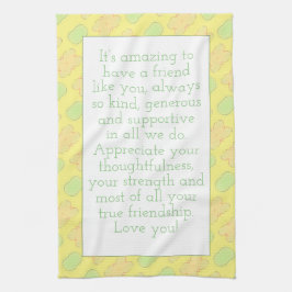 gelb mit blorfarben geschirrtuch