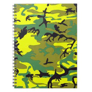 Gelb mit Green Camouflage Notebook Notizblock