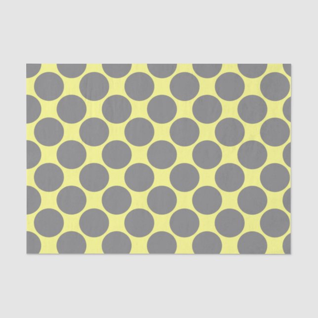 Gelb mit polka-grauen Punkten Seidenpapier (Vorderseite)