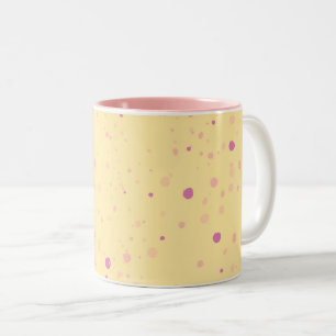Gelb mit rosa Tupfen Zweifarbige Tasse