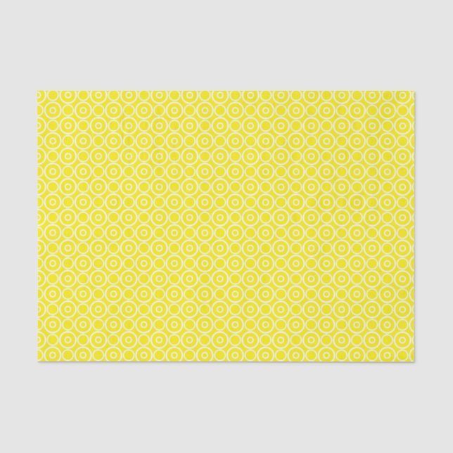 Gelb mit weißen Kreisläufen Seidenpapier (Vorderseite)