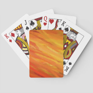 Gelb Orange Abstraktes Kunstgemälde Spielkarten