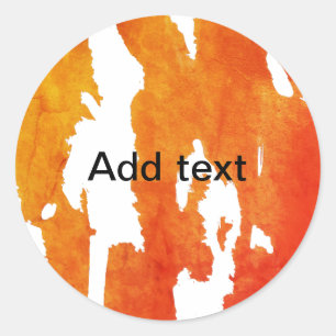 Gelb orange Aquarell Text hinzufügen abstrakte Mal Runder Aufkleber