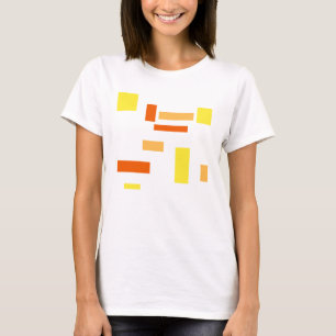 Gelb-orange geometrische Kisten abstraktes Kunst-D T-Shirt