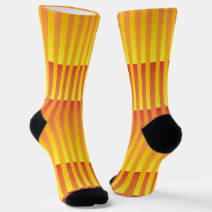 Gelb Orange Gestreiftes Muster Socken