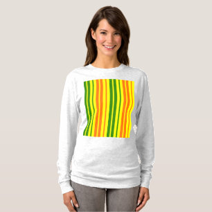 Gelb Orange Grün Vertikale Streifen Design   T-Shirt