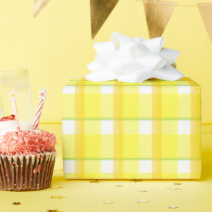 Gelb-orange kariertes Muster Geschenkpapier