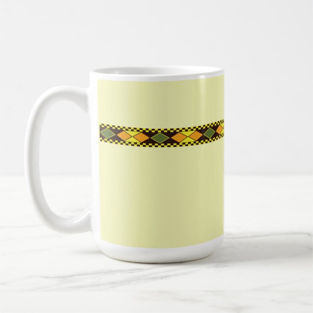 Gelb Orange Nahtloses Design Kaffeetasse (Links)