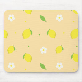 Gelb-orange nahtloses Muster mit weißen Blumen Mousepad
