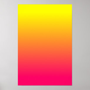 Gelb Orange Pink Ombre Poster