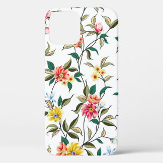 Gelb-orange-rosa und blaue Blumen mit grünem Leine Case-Mate iPhone Hülle