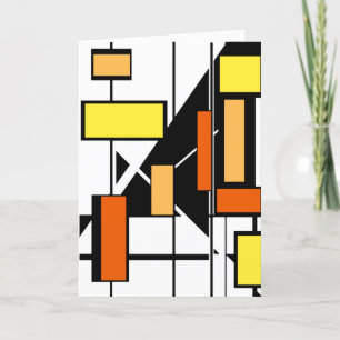 Gelb Orange Schwarz Weiße Formen MCM-ähnliche Kuns Karte