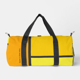 Gelb Orange Skala und Ihr Text, Dreifarbig Duffle Bag