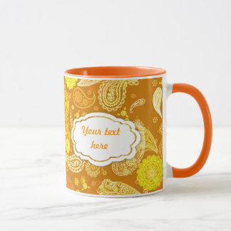 Gelb orange sonnig Paisley anpassbar Tasse